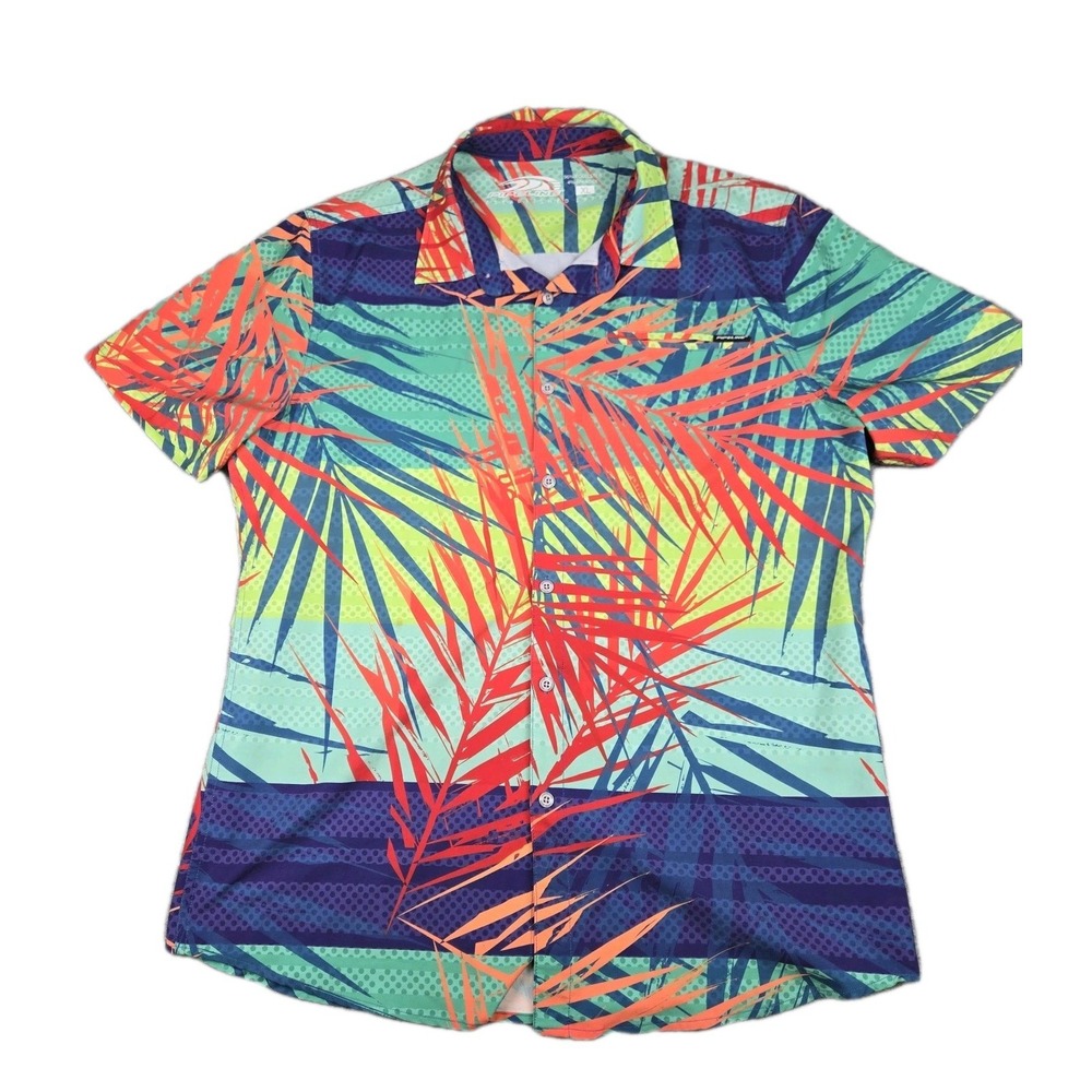 Pipeline Men's Multicolor Polyester Short Sleeve Shirt Hawaiian Aloha Floral XL